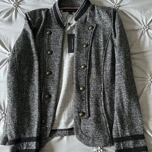 Gray Tommy Hilfiger Military Band Jacket/Blazer NWT